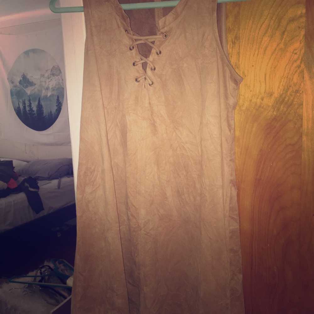 Bohemian faux suede dress